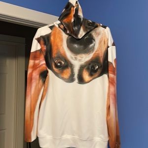 Men’s Basset Hound Dog Hoodie- Size Large